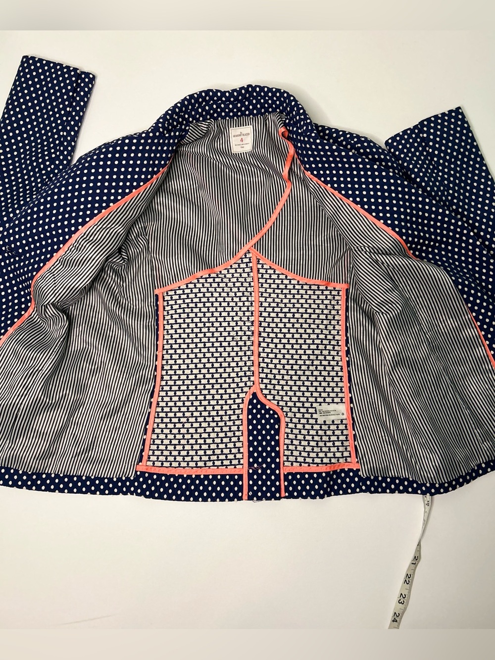 Gap "The Academy" blazer in navy with a white polka dot pattern size 4 - Picture 11 of 11